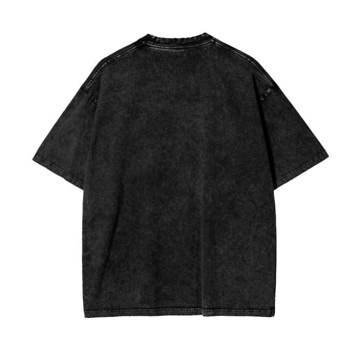 D Rose Flower Premium Acid Wash Oversize T-Shirt
